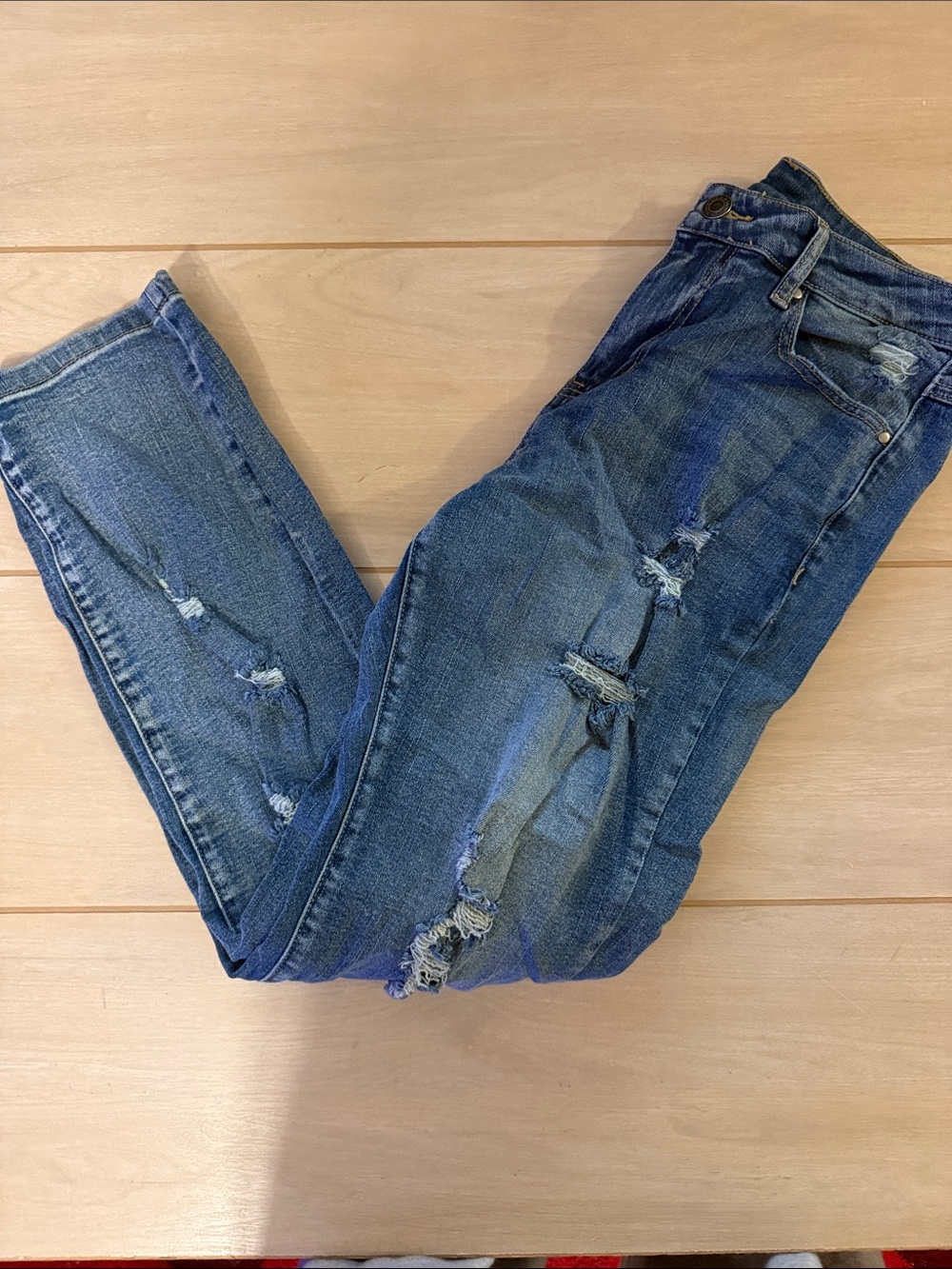Grace and Lace Distressed Girlfriend Denim Jeans size 8